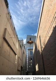 brick building, window and light