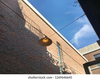 brick building, window and light