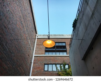 brick building, window and light