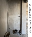 brick Cement wall texture background.inside of an unfinished building 
