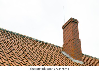 Brick chimney building, house roof
