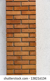 Brick Chimney Texture With White Wall Background