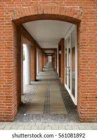 Brick corridor arched
