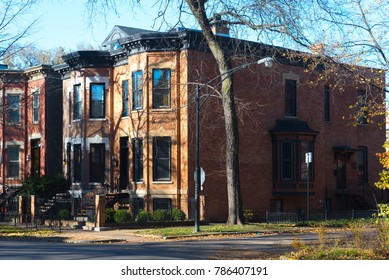 Brick Duplex Buildings / Homes On A Chicago Street - Real Estate Chicago