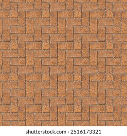 Brick herringbone pattern - Repeating masonry paving typically found in developed areas. Often seen in towns, patios and driveways. Seamless background texture to tile with sandy brown color.