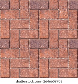 Brick herringbone pattern - Repeating masonry paving typically found in developed areas. Often seen in towns, patios and driveways. Seamless background texture to tile with brown color.