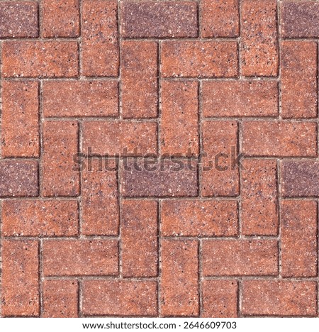 Brick herringbone pattern - Repeating masonry paving typically found in developed areas. Often seen in towns, patios and driveways. Seamless background texture to tile with brown color.