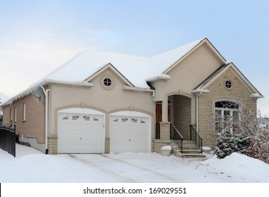 Brick Home In Winter