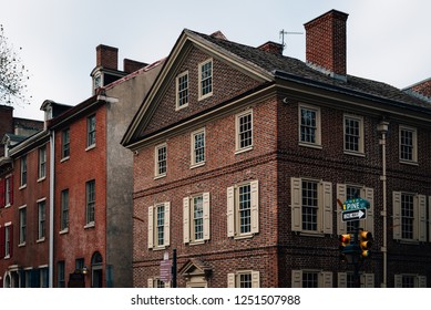 Brick Houses In Society Hill, Philadelphia, Pennsylvania.