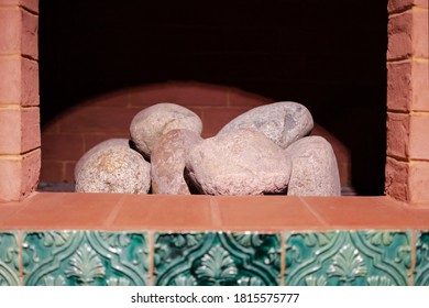 A Brick Oven With Stones Inside, Without Fire