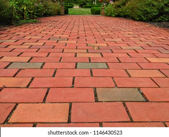 Brick Path Through Summer Gardens In French Lick, Indiana