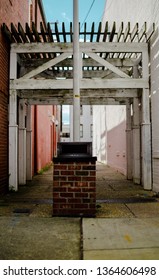 Brick Trash Can In Historic Downtown Wilmington, NC.