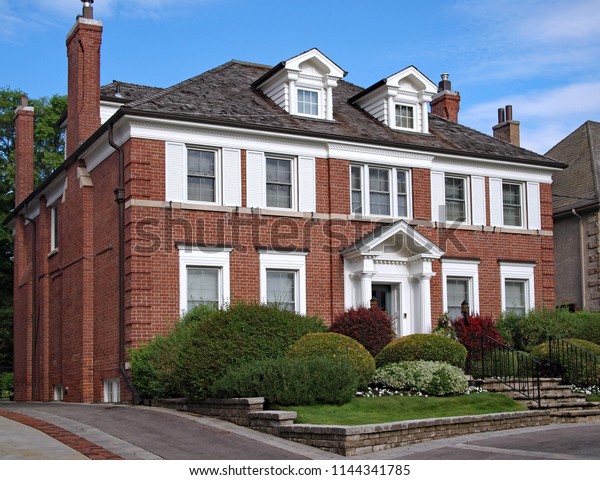 Brick Two Story House Dormer Windows Stock Photo Edit Now 1144341785