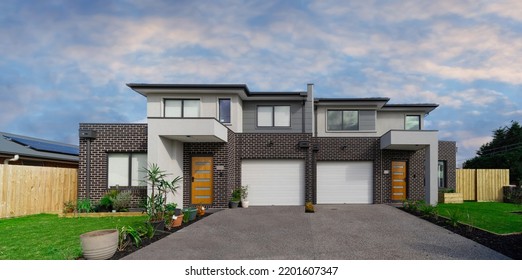 Brick Veneer town houses in Melbourne Victoria Australian Suburbia  - Powered by Shutterstock