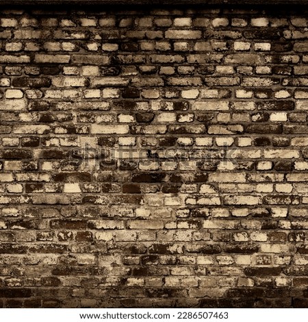 Brick wall, background for design and presentations. An old brick with a history.
