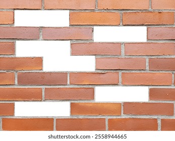 Brick wall background with empty white slot