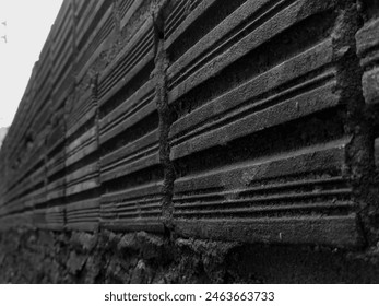 Brick Wall, Background, Gray, Black and White
