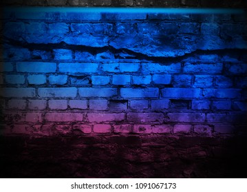 Brick Wall Background Neon Light Stock Photo 1091067173 | Shutterstock