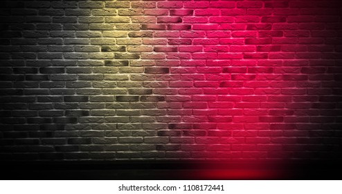 Brick Wall Background Neon Light Stock Photo (Edit Now) 1108172441