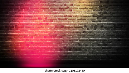 Brick Wall Background Neon Light Stock Photo 1108172450 | Shutterstock