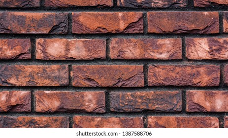 Brick wall background. Old red brick wall wallpaper. Loft design.