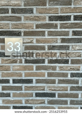 Brick wall background. Brick wall background pattern  texture. Brick wall with number. Adress