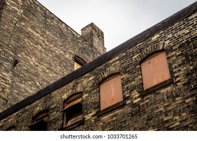 Brick Wall In The Historic Third Ward Area Of Milwaukee, WI