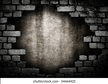 Brick Wall With Large Hole