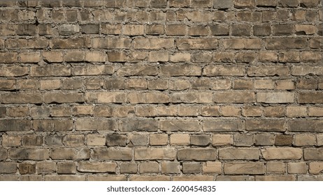 brick wall made of old brown bricks close up.