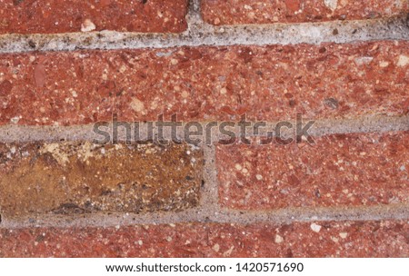 
brick wall, orange, gray, red, brown