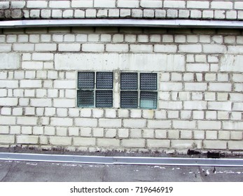 Brick wall with square windows