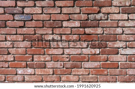 Brick wall structure redbrick masonry background, brickwall