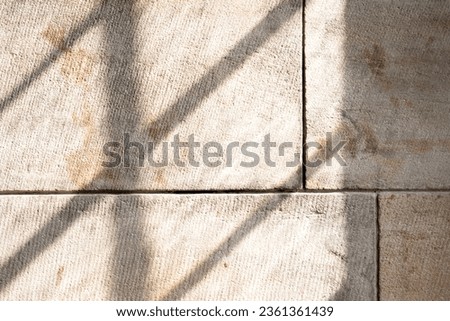 Brick Wall Tecture Background with Shadow and Sunlight reflection from window, Exterior English Heritage Building Grunge Brown Stonewall Facade With Light and Shade .