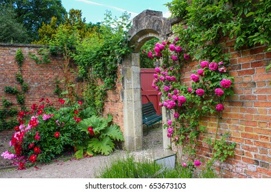 Brick Walled Garden With Secret Doorway