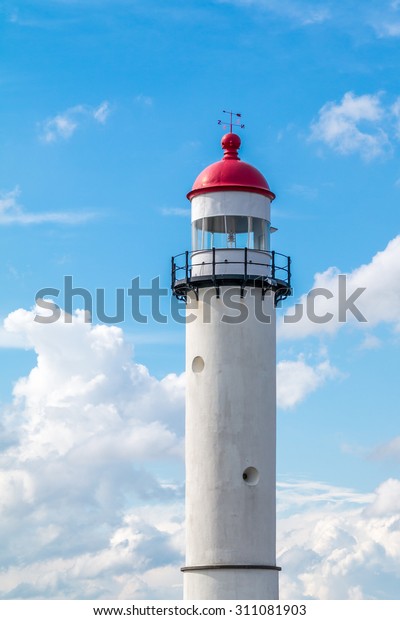 Brick White Lighthouse Red Top Against Stock Photo (Edit Now) 311081903