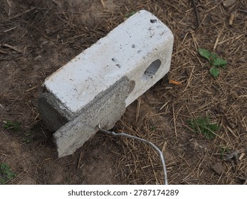 brick with wire for cladding a building. flexible bond brick