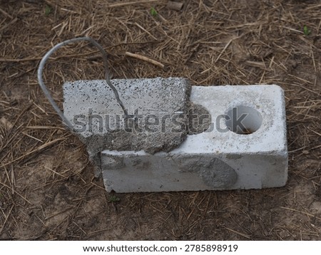 brick with wire for cladding a building. flexible bond brick