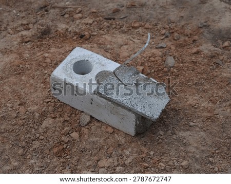 brick with wire for cladding a building. flexible bond brick