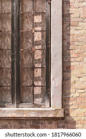 Bricked Up Window Of Old Mental Hospital, Exterior Building Detail