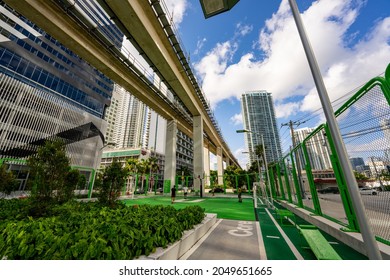 Brickell, FL, USA - September 26, 2021: Photo of the new Underline Brickell Miami Downtown