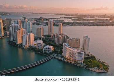 Brickell Key Drone Shot