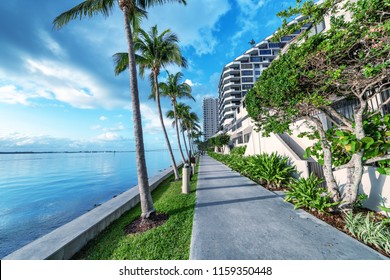 Brickell Key Oceanfront At Dawn, Miami.