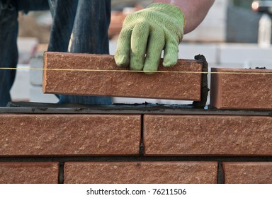 Bricklayer At Work