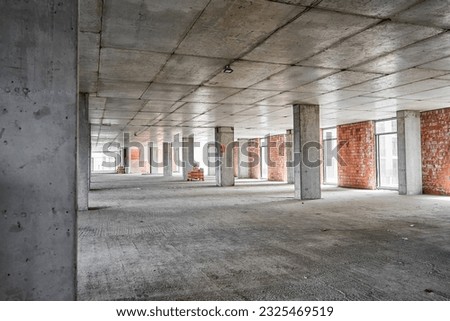                  bricks and concrete at the construction site              