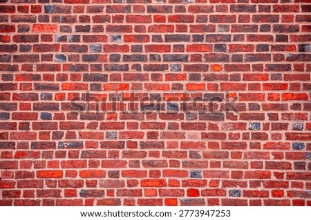 Bricks on wall background. Bricks in texture on masonry. Bricks in redbrick pattern. Bricks on wall background.