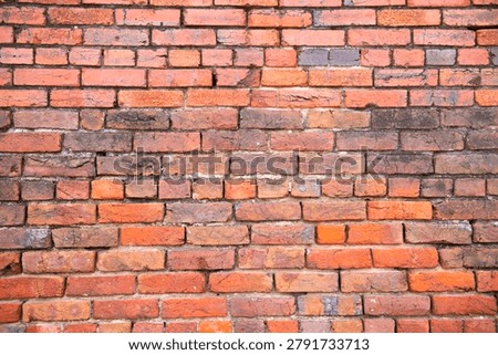 Bricks on wall texture. Background in masonry pattern. Wall on redbrick surface. Background for rustic backdrop.