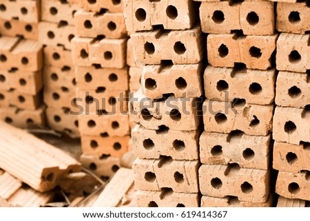 Bricks Red for building and construction materials to interior design