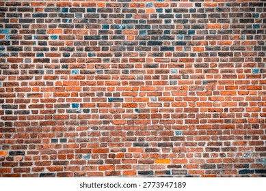 Bricks in wall background. Bricks on masonry texture. Bricks in redbrick pattern. Bricks on wall background.