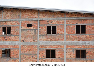 Bricks wall and windows structure for background use.