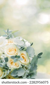 Bridal bouquet. A combination of delicate flowers in one bouquet.